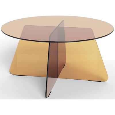 Table basse ronde SAMOS en verre trempé RECOLLECTION
