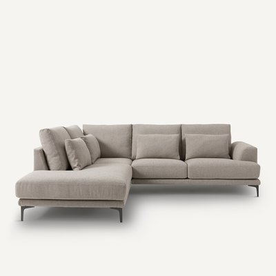 Geschlossenes Ecksofa Marsile mit Ecke links, Strukturgewebe Viskose/Leinen AM.PM