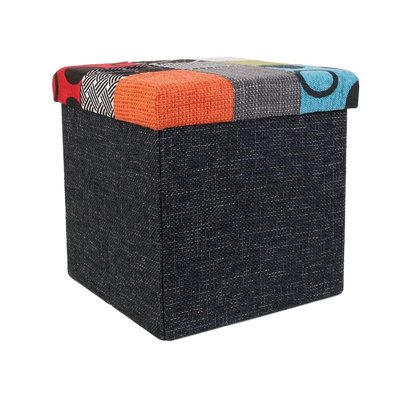 Pouf coffre de rangement patchwork CMP
