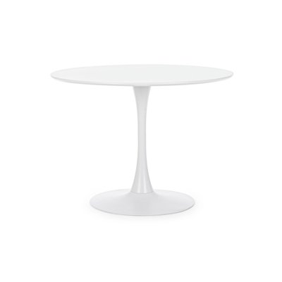 Table à manger ronde tulipe en métal blanc L100 - BLOSSOM HELLIN, DEPUIS 1862