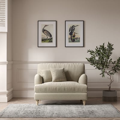 Emeline Tonal Basket Weave Snuggle Chair with Oak Legs ÉDITÉ