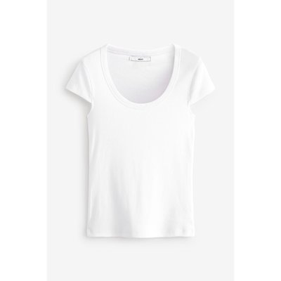 T-shirt slim stretch côtelé à manches courtes NEXT