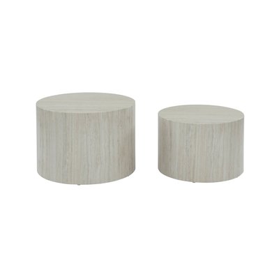 Set de 2 tables basses gigognes rondes effet marbre PAROS SWEEEK