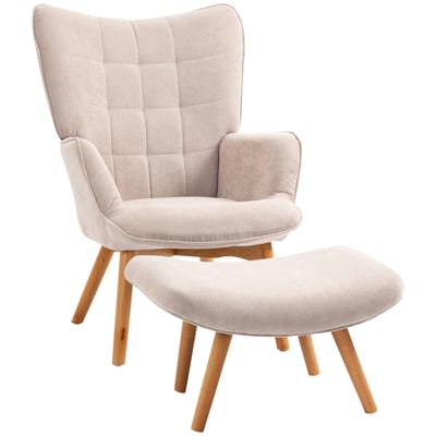 Fauteuil d'appoint avec repose-pieds HOMCOM