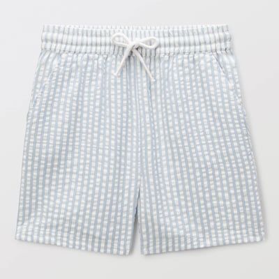 Short élastiqué seersucker rayé en coton BIO GOTS MONOPRIX