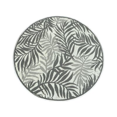 Tapis d'extérieur rond en polypropylène D150 cm Végétal - Gris AUBRY GASPARD