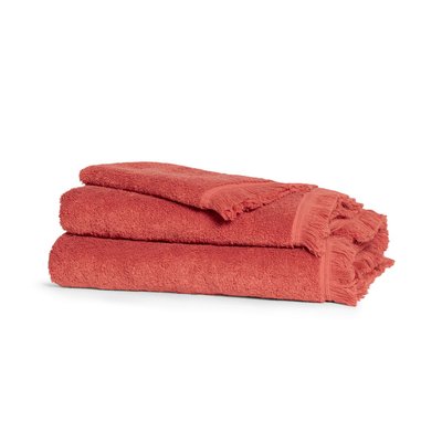 Serviette de toilette 100% Coton BIO, INSTANT NATURE BLANC CERISE