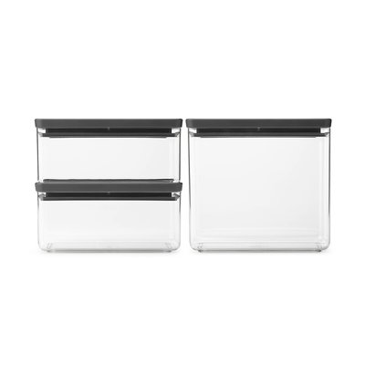 Lot de 3 bocaux empilables 2x1,5L & 1x3.5L BRABANTIA