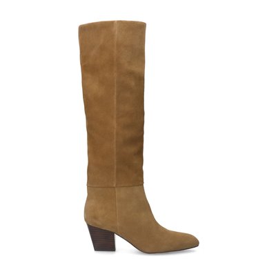 Bottes hautes en daim à talon SACHA