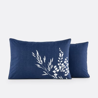 Izumi Floral Cotton Percale 200 Thread Count Pillowcase LA REDOUTE INTERIEURS