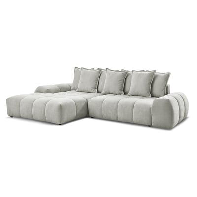Canapé d'angle convertible 3 places en tissu texturé, EVEREST BOBOCHIC