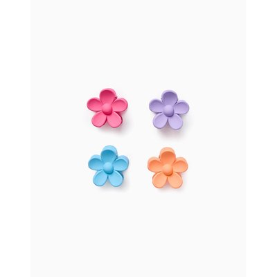 Pack 4 Pinces Crabe Colorées En Forme De Fleur ZIPPY