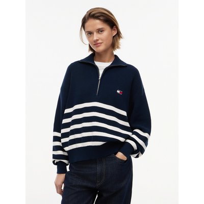 Pull à rayures col zippé TOMMY JEANS