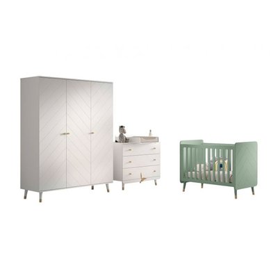 Billy set commode Armoire blanc Lit Bébé vert VIPACK