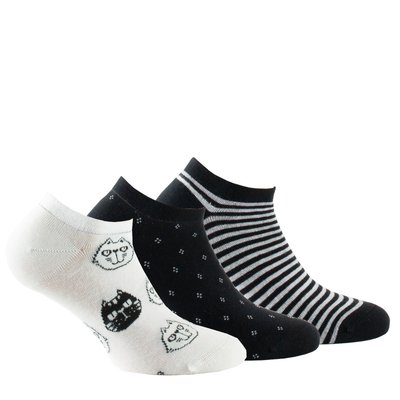 Lot de 3 paires d'invisibles assorties en coton KINDY