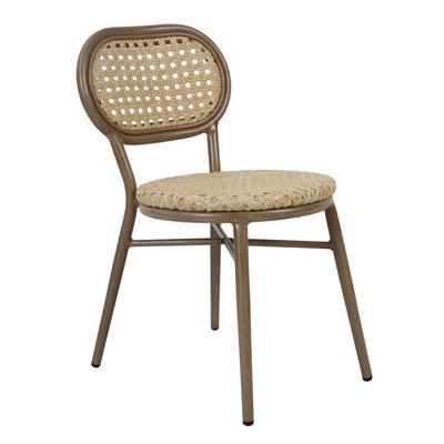 Chaise de terrasse en aluminium et rotin, PORTIMAO OVIALA