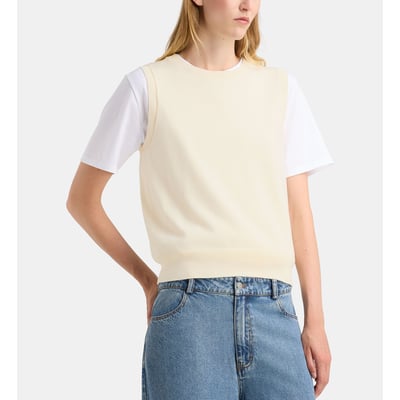 Pull sans manches droit fan dit coton GALERIES LAFAYETTE