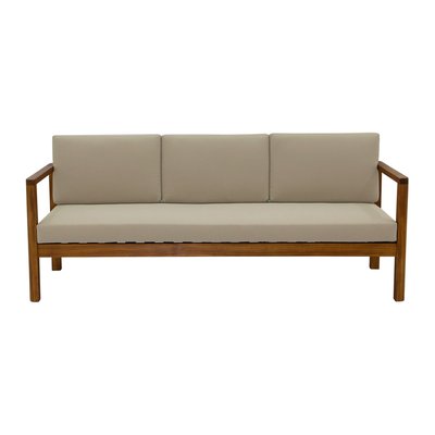 Canapé de jardin 3 places en bois massif et coussins déhoussables L190 cm AKIS MILIBOO
