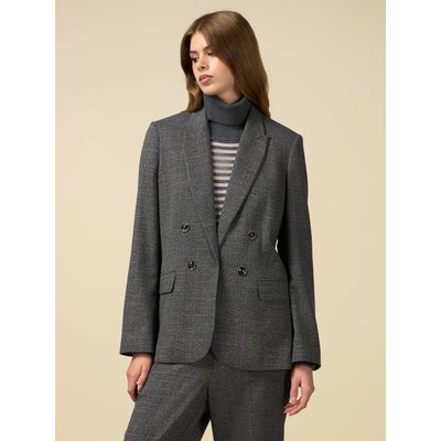 Blazer réalisé en tissu micro pied-de-poule avec intervention de FIL fil textile OLTRE