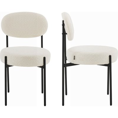 Lot de 2 chaises en tissu bouclé - EVORA HOMIFAB