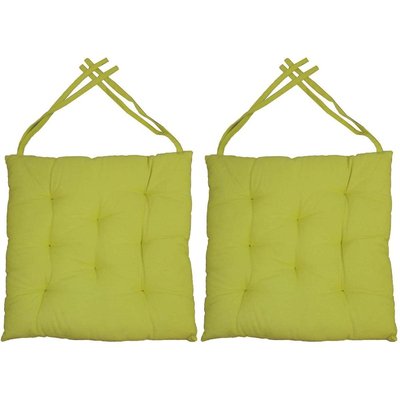 Galette de chaise en coton uni 40 cm 8 points JARDINDECO
