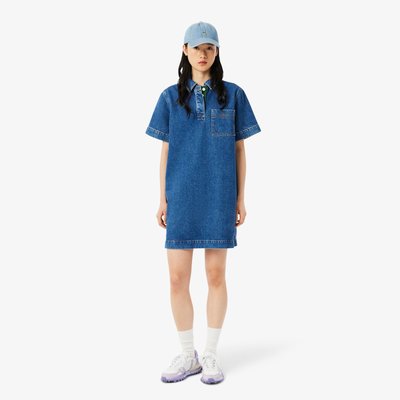 Robe oversize denim de coton LACOSTE