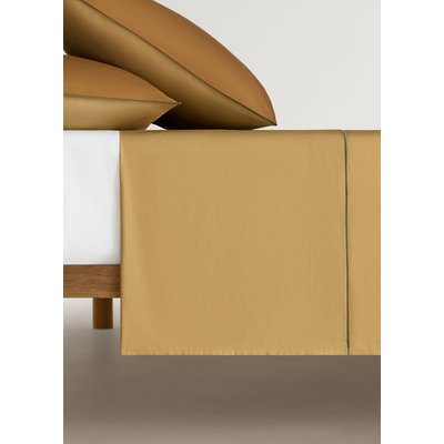 Drap plat percale de coton overlock lit 180 cm MANGO HOME