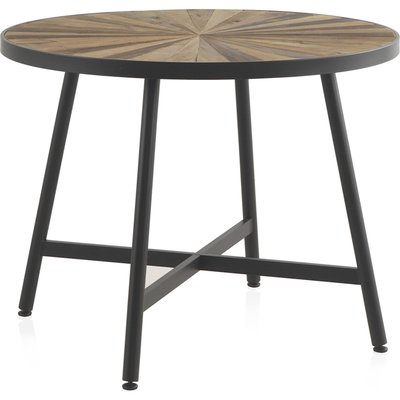 Table ronde bois naturel style rustique et pieds métal RECOLLECTION