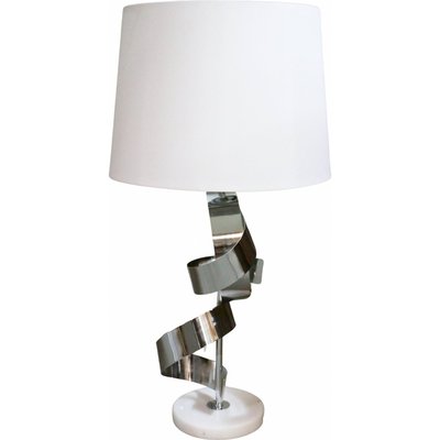 lampe de table design argentée en métal et marbre élégante RECOLLECTION