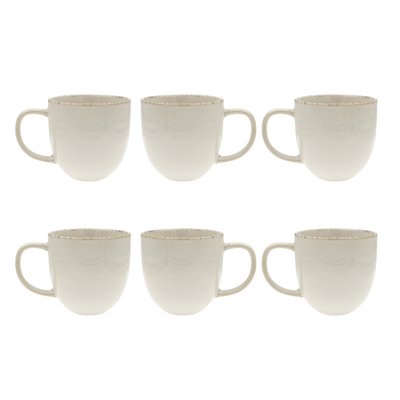 Lot de 6 mugs, COTON ARD TIME