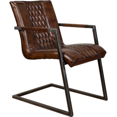 Chaise design cuir  et métal esprit industriel élégant RECOLLECTION