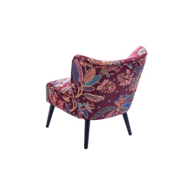 Fauteuil crapaud en velours prune à motifs - VIOLETTE AMADEUS