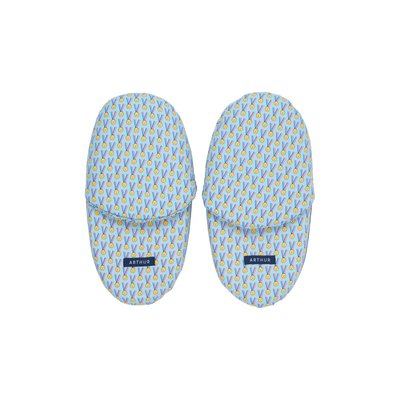 Pantoufles en coton imprimé Médaille dort ARTHUR