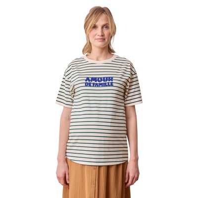 T-shirt rayé grossesse à message coton biologique VERTBAUDET
