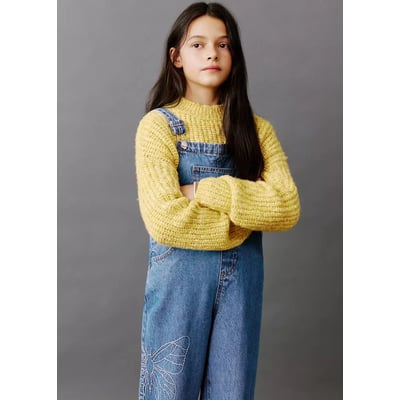 Salopette jean papillons brodés MANGO KIDS