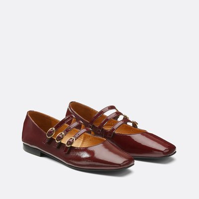 Балетки из лакированной кожи с пряжками LA REDOUTE COLLECTIONS