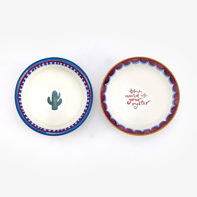Set of 2 Electric Coast Cactus & Oyster Nibble Bowls ELEANOR BOWMER