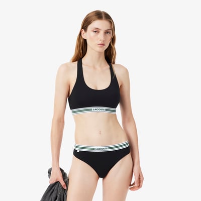 Brassière coton stretch bande contrastée LACOSTE