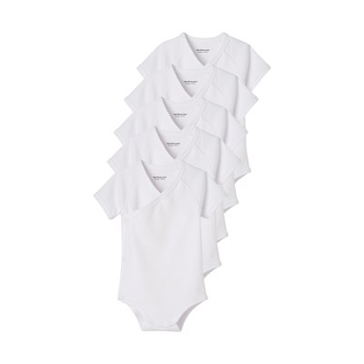 Lot de 5 bodies manches courtes ouverture naissance BASICS VERTBAUDET