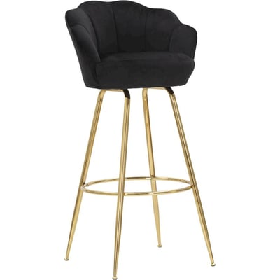 Tabouret de bar velours façon coquillage GLAM RECOLLECTION