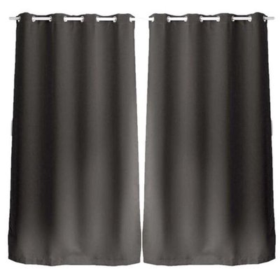 Lot de 2 Rideaux unis occultants avec œillets TOILINUX