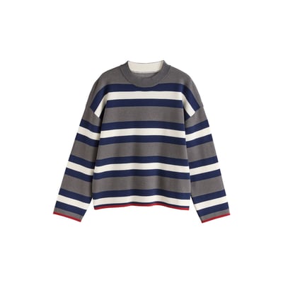 Pull ras du cou aspect maille à rayures NEXT