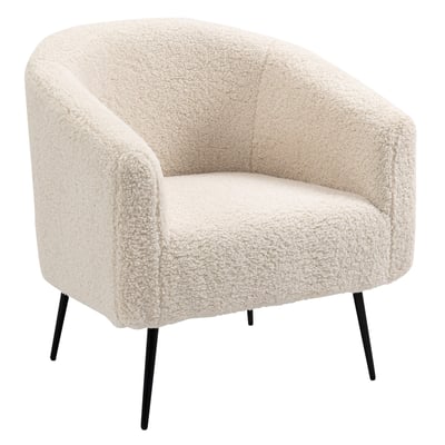 Fauteuil de salon métal et bouclette, KIRUNA NORDLYS