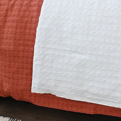 Chemin de lit en coton lavé WAFFLE KNOTE SENSEI MAISON
