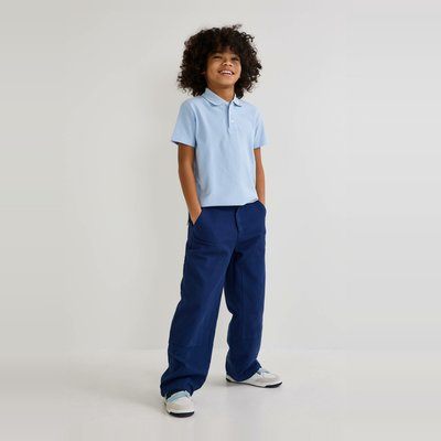 Pantalon large uni avec empiècements en coton MONOPRIX