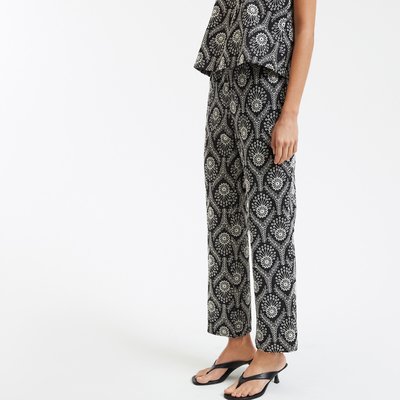 Pantalon droit brodé, 7/8ème LA REDOUTE COLLECTIONS