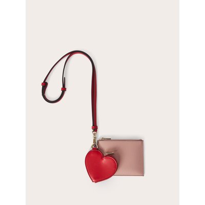 Porte-cartes double avec breloque en forme de cœur en tissu enduit MOTIVI