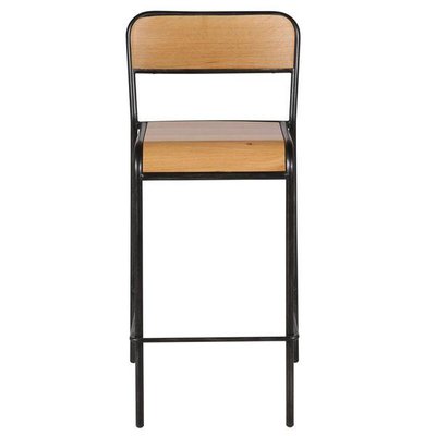 Chaise plan de travail chêne et métal brossé Skhol ZAGO