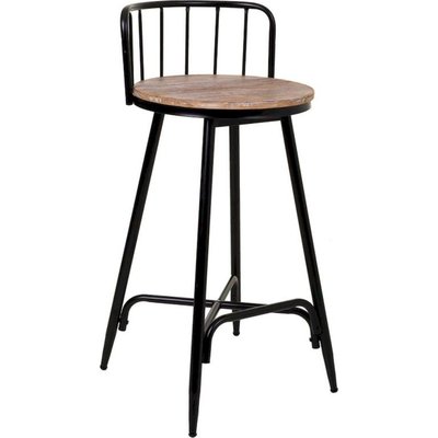 Tabouret haut bois et métal  style industriel élégant RECOLLECTION