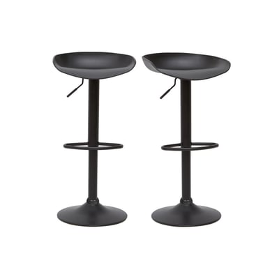 Tabourets de bar réglables design noirs H65 cm (lot de 2) PEBBLE MILIBOO